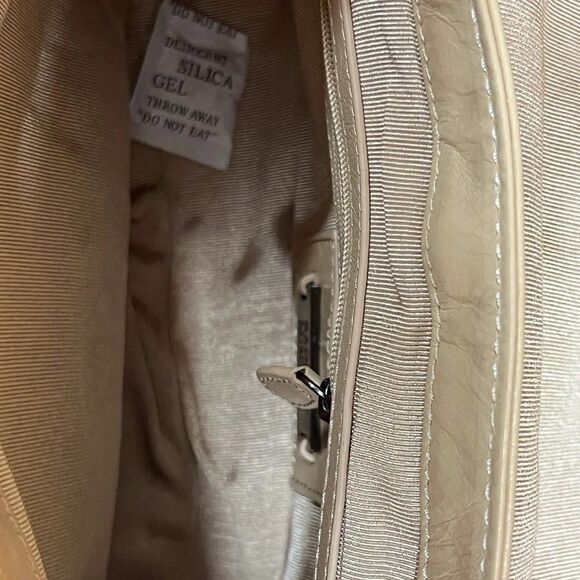 Brand New Tan Leather &  Snakeskin  Crossbody With Agate Stone Closure - Picture 11 of 13